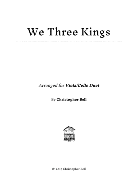Free Sheet Music We Three Kings Easy Viola Cello Duet