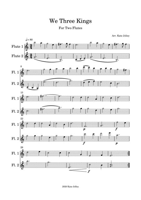 We Three Kings Flute Duet Sheet Music