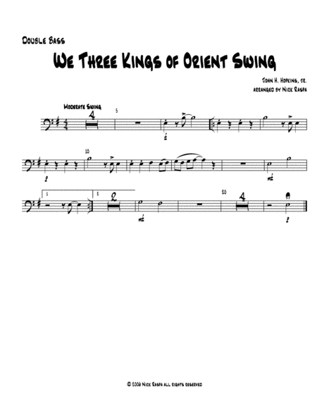 Free Sheet Music We Three Kings Of Orient Swing Double Bass Part