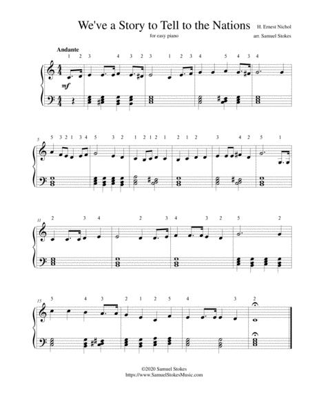 We Ve A Story To Tell To The Nations For Easy Piano Sheet Music