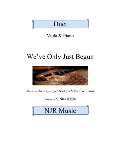 Free Sheet Music We Ve Only Just Begun Viola Piano Advanced Intermediate