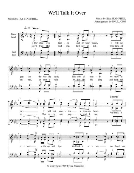 Free Sheet Music We Will Talk It Over In The Bye And Bye