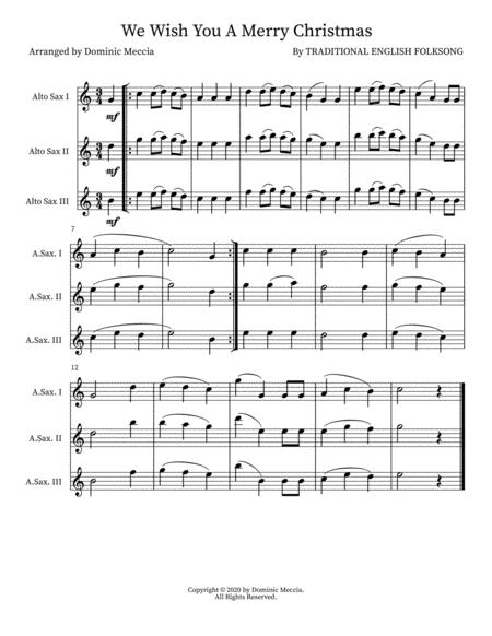 Free Sheet Music We Wish You A Merry Christmas Alto Sax Trio