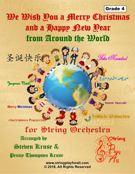 We Wish You A Merry Christmas And A Happy New Year From Around The World For String Orchestra Grade 4 Sheet Music