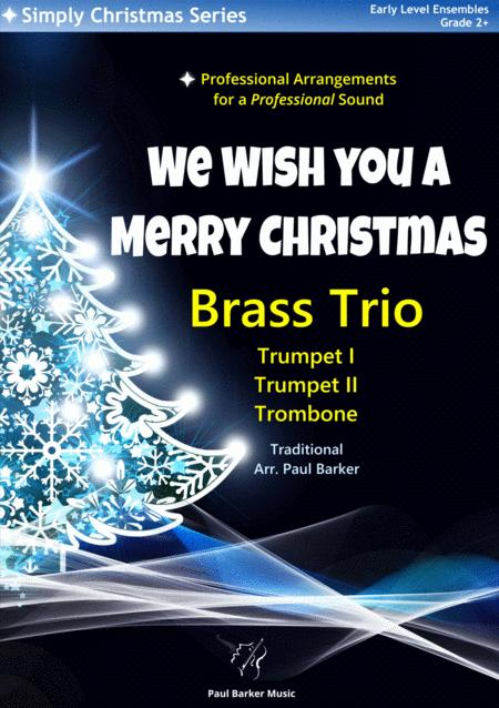 We Wish You A Merry Christmas Brass Trio Score Parts Sheet Music