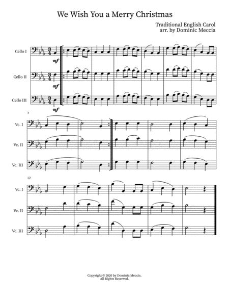 Free Sheet Music We Wish You A Merry Christmas Cello Trio