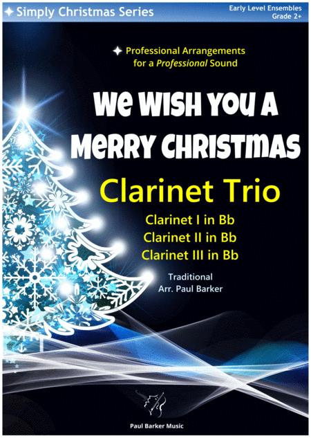 We Wish You A Merry Christmas Clarinet Trio Score Parts Sheet Music