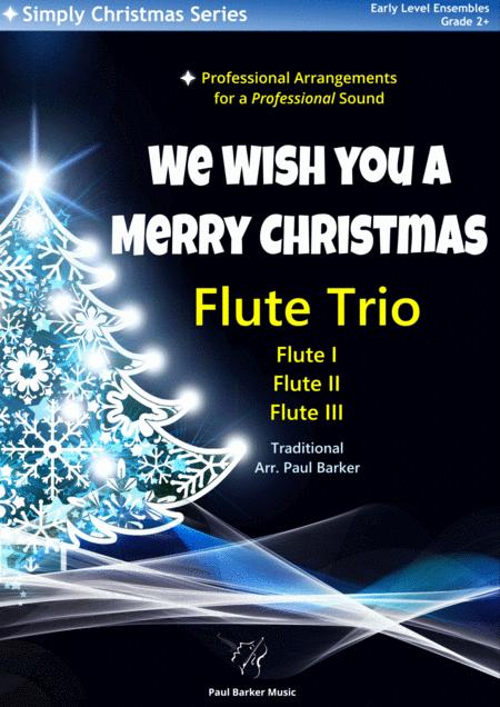 We Wish You A Merry Christmas Flute Trio Score Parts Sheet Music