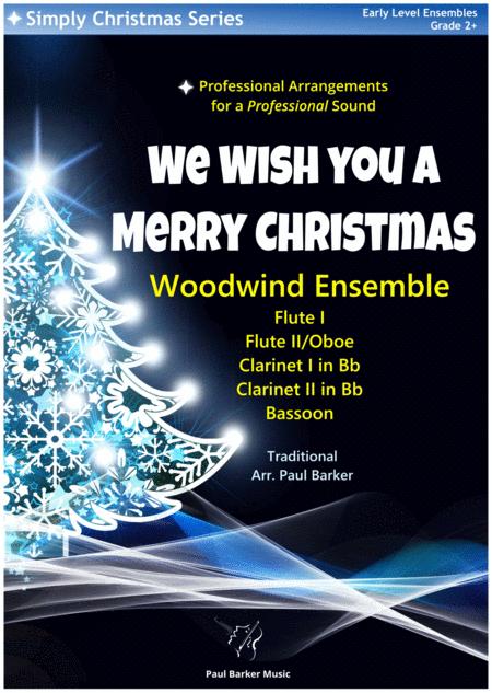 We Wish You A Merry Christmas Woodwind Ensemble Score Parts Sheet Music