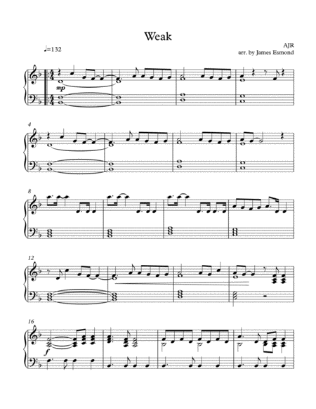 Free Sheet Music Weak Ajr