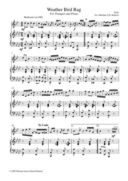 Weather Bird Rag Sheet Music