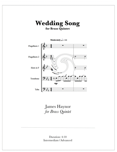 Wedding Song There Is Love For Brass Quintet Sheet Music