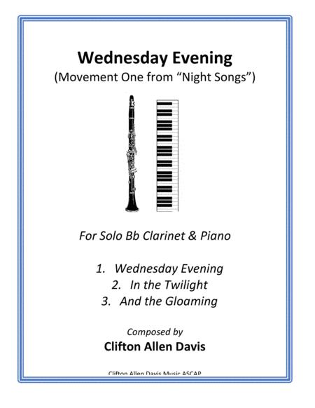 Free Sheet Music Wednesday Evening For Solo Clarinet And Piano