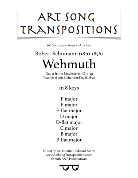 Wehmuth Op 39 No 9 In 8 Keys F E E Flat D D Flat C B B Flat Major Sheet Music