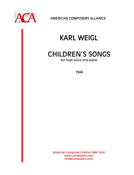 Weiglk Childrens Songs Sheet Music