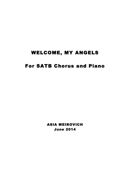 Welcome My Angels Satb Sheet Music