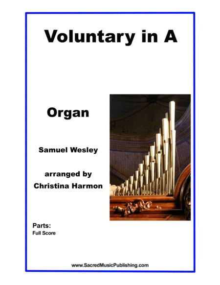 Wesley Voluntary In A Organ Sheet Music