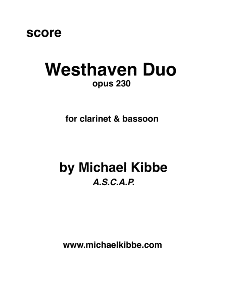 Westhaven Duo Sheet Music