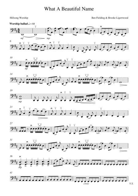 What A Beautiful Name String Duo Violin Cello Sheet Music