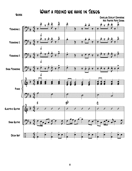 What A Friend In Jesus Trombone Praise Sheet Music