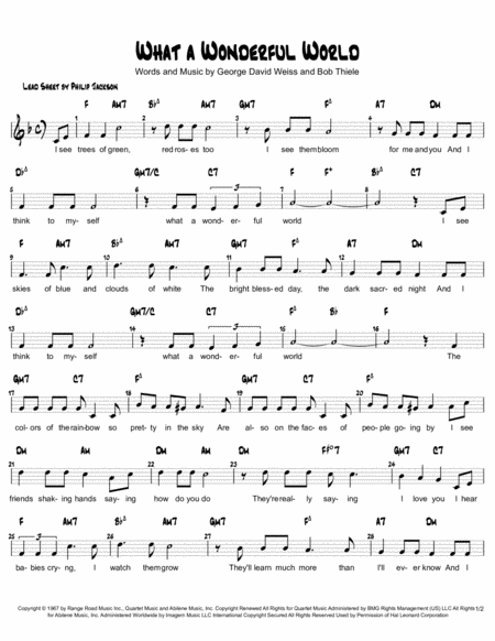 What A Wonderful World Lead Sheet Sheet Music