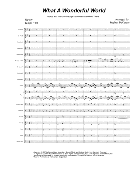 Free Sheet Music What A Wonderful World Orchestra Score