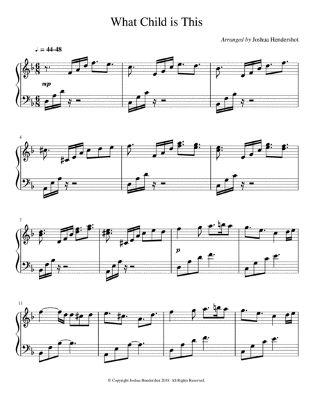 What Child Is This Piano Arrangement Sheet Music