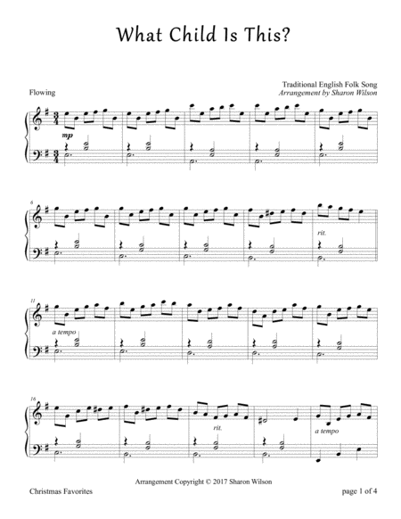 Free Sheet Music What Child Is This Piano Solo