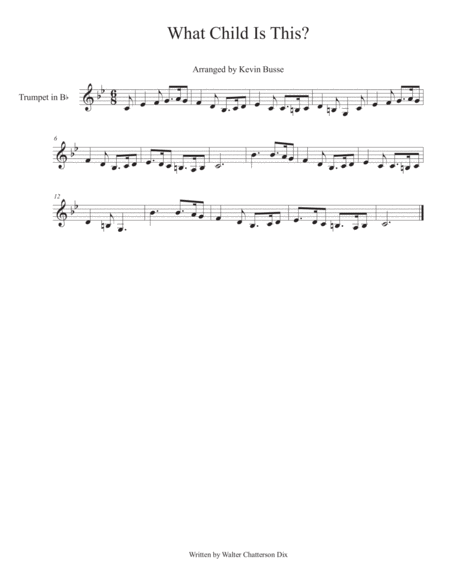 Free Sheet Music What Child Is This Trumpet