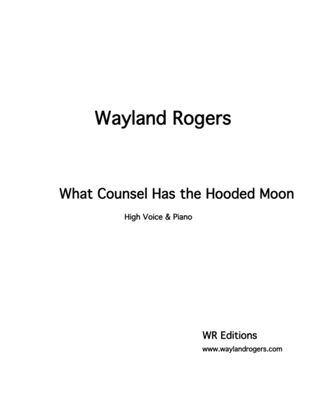 What Counsel Has The Hooded Moon Five James Joyce Poems Sheet Music