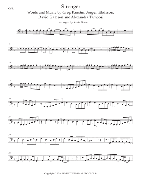 What Doesnt Kill You Makes You Stronger Cello Sheet Music