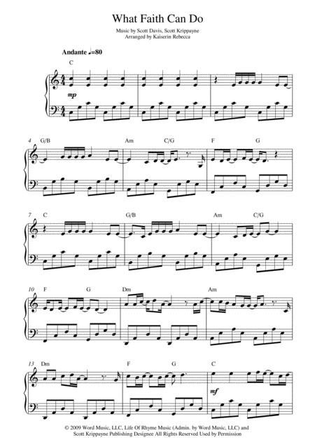 What Faith Can Do Piano Solo With Chords Sheet Music