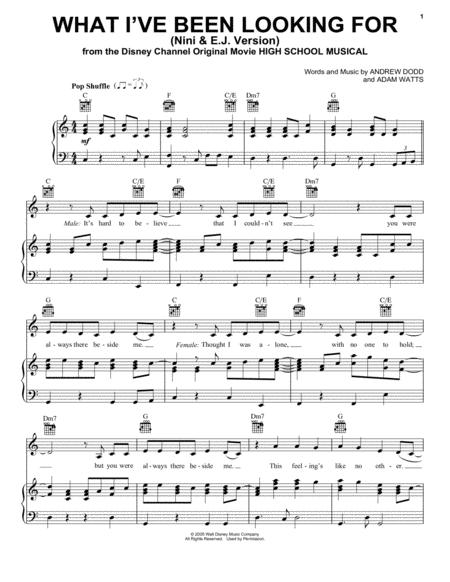 Free Sheet Music What I Ve Been Looking For From High School Musical The Musical The Series