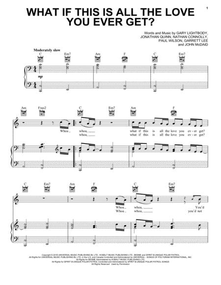 Free Sheet Music What If This Is All The Love You Ever Get