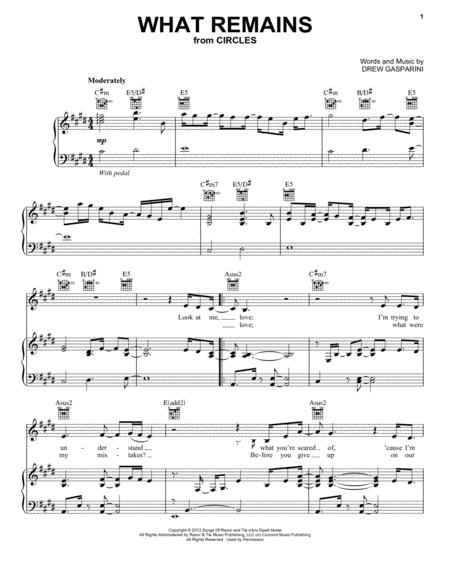 Free Sheet Music What Remains From Circles