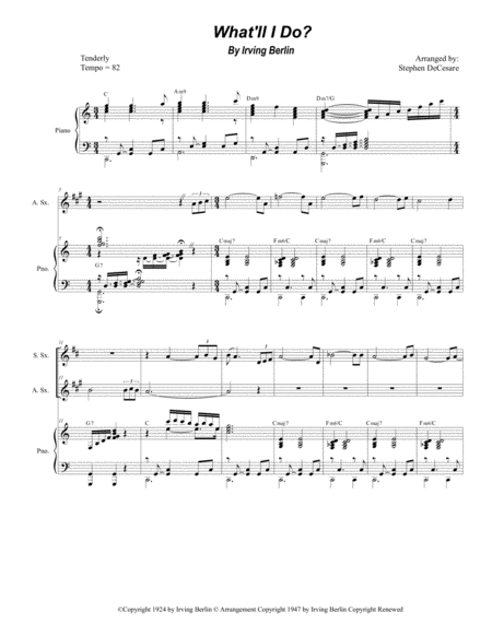 What Will I Do Duet For Soprano Alto Saxophone Sheet Music