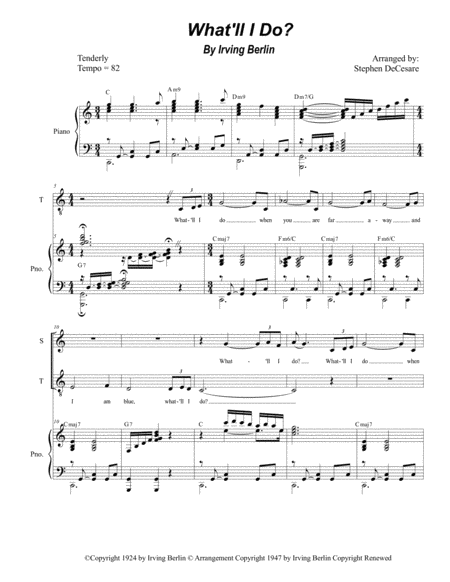 Free Sheet Music What Will I Do For 2 Part Choir Soprano Tenor