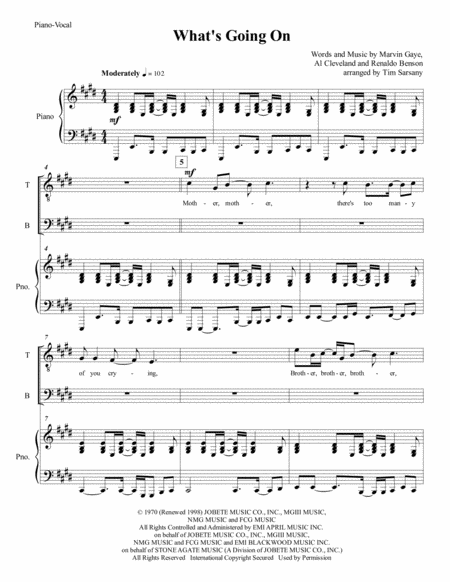 Free Sheet Music Whats Going On