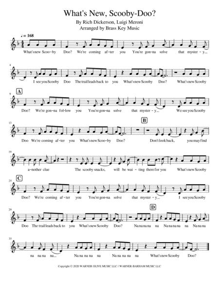 Whats New Scooby Doo Trumpet Sheet Music