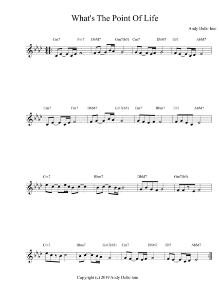 Whats The Point Of Life Sheet Music