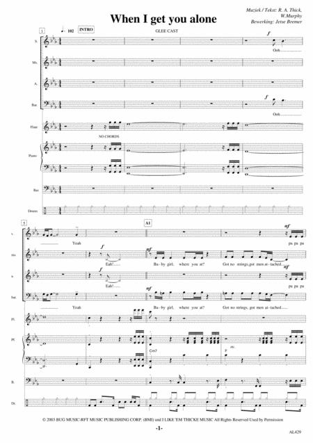 When I Get You Alone Saabar Popband Brass Sheet Music