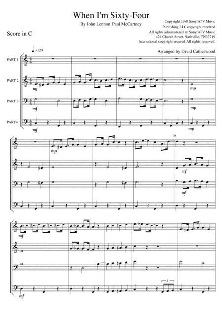 When I M Sixty Four By Lennon And Mccartney The Beatles Arranged For Flexible Ensemble By David Catherwood Sheet Music