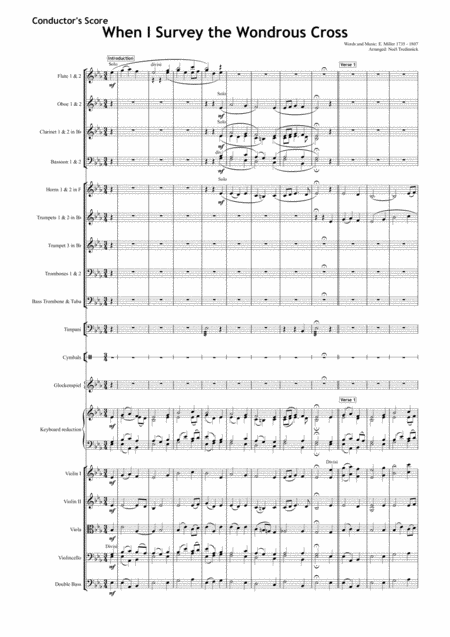 Free Sheet Music When I Survey The Wondrous Cross Full Orchestra And Satb Choir