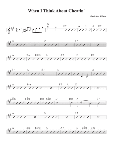 Free Sheet Music When I Think About Cheatin