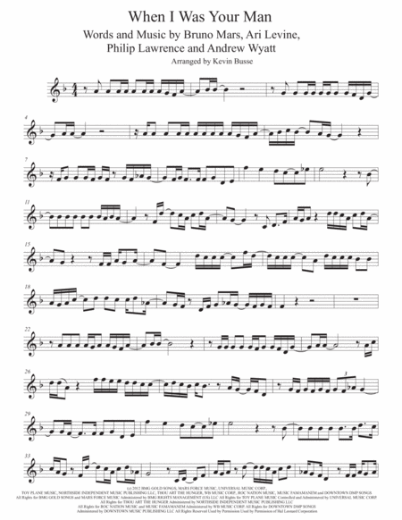 When I Was Your Man Violin Sheet Music