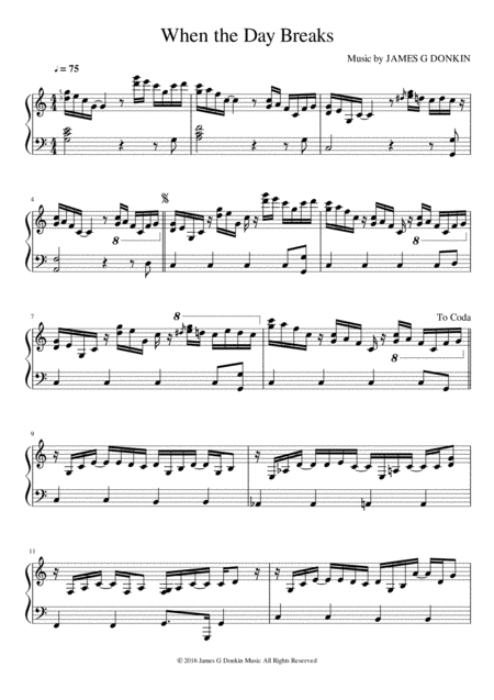 When The Day Breaks Sheet Music