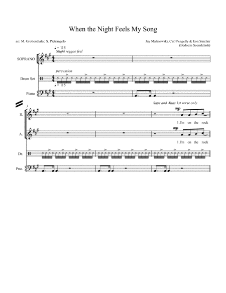 Free Sheet Music When The Night Feels My Song