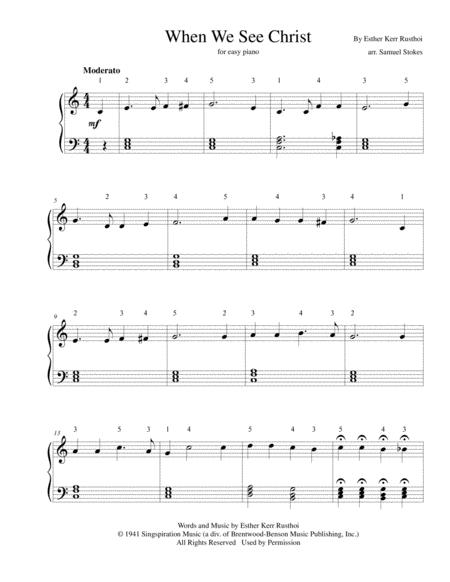 Free Sheet Music When We See Christ For Easy Piano