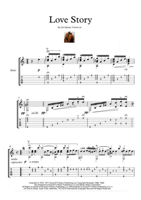 Where Do I Begin Love Theme Guitar Solo Sheet Music