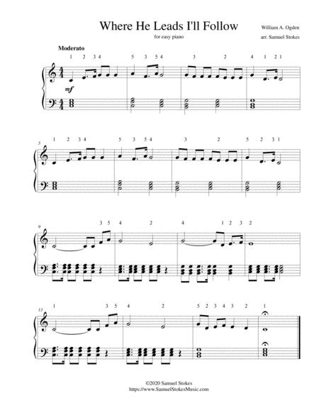 Where He Leads I Will Follow For Easy Piano Sheet Music